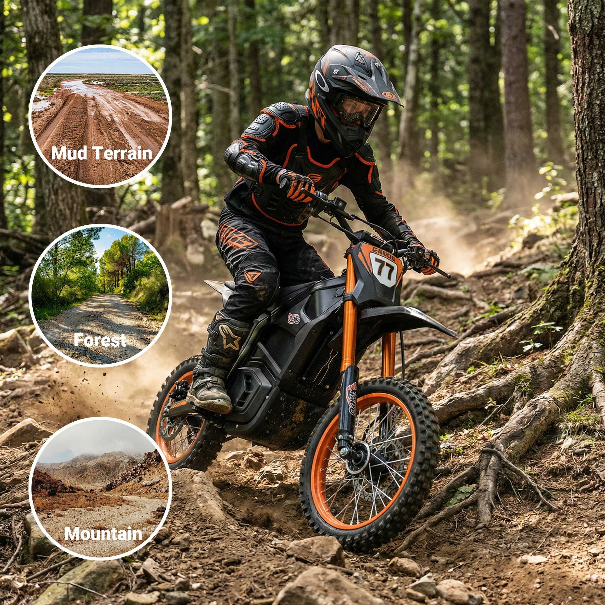 Free Shipping! X-PRO E-HAWK Electric Dirt Bike — 3500W Peak Mid-Drive Gearbox, 48V 23.5Ah, Up to 42+ MPH - Image 6
