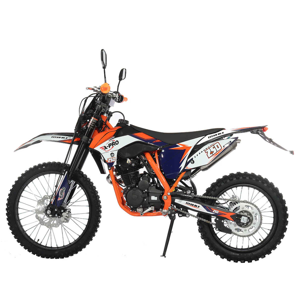 Free Shipping! X-PRO Titan 250 DLX 250cc Dirt Bike with All Lights and 5-Speed Manual Transmission, Electric/Kick Start! Big 21in/18in Wheels! Zongshen Brand Engine! - Image 14