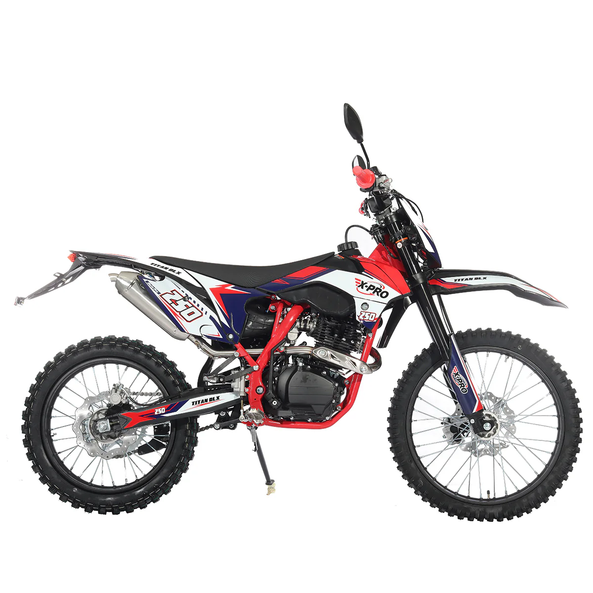 Free Shipping! X-PRO Titan 250 DLX 250cc Dirt Bike with All Lights and 5-Speed Manual Transmission, Electric/Kick Start! Big 21in/18in Wheels! Zongshen Brand Engine! - Image 24