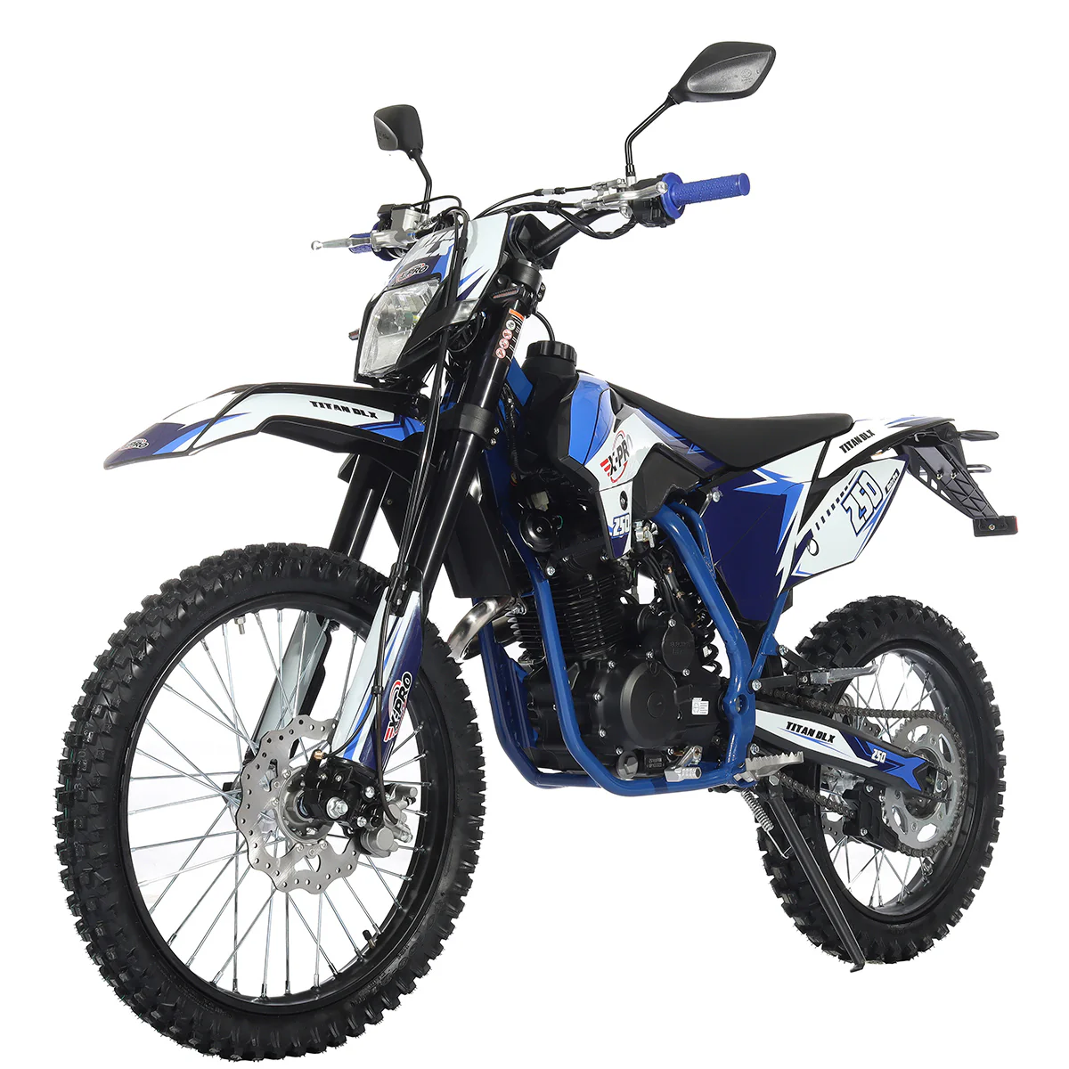 Free Shipping! X-PRO Titan 250 DLX 250cc Dirt Bike with All Lights and 5-Speed Manual Transmission, Electric/Kick Start! Big 21in/18in Wheels! Zongshen Brand Engine! - Image 6