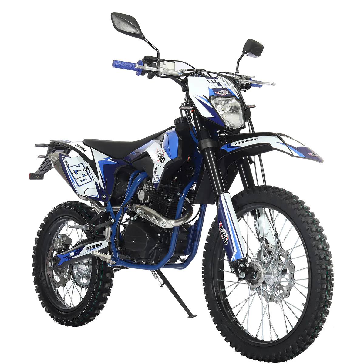 Free Shipping! X-PRO Titan 250 DLX 250cc Dirt Bike with All Lights and 5-Speed Manual Transmission, Electric/Kick Start! Big 21in/18in Wheels! Zongshen Brand Engine! - Image 7