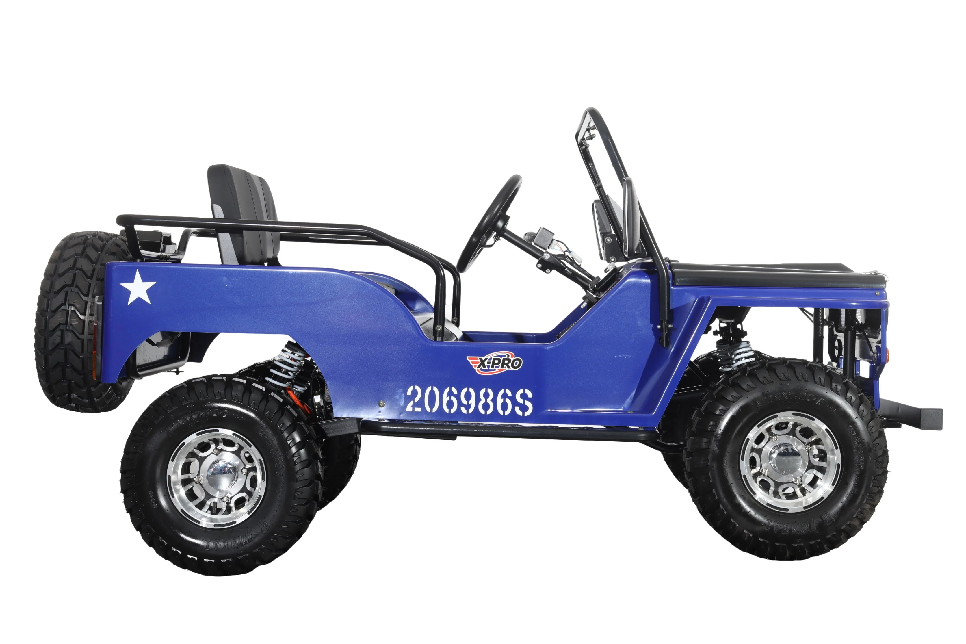 Free Shipping! X-PRO E-Ranger 3000W Peak Power 60V Electric Mini Jeep with Reverse and Disc Brake! LED Headlights, With Windshield and Spare Tire, Big 18" Aluminium Rim Wheels! - Image 12