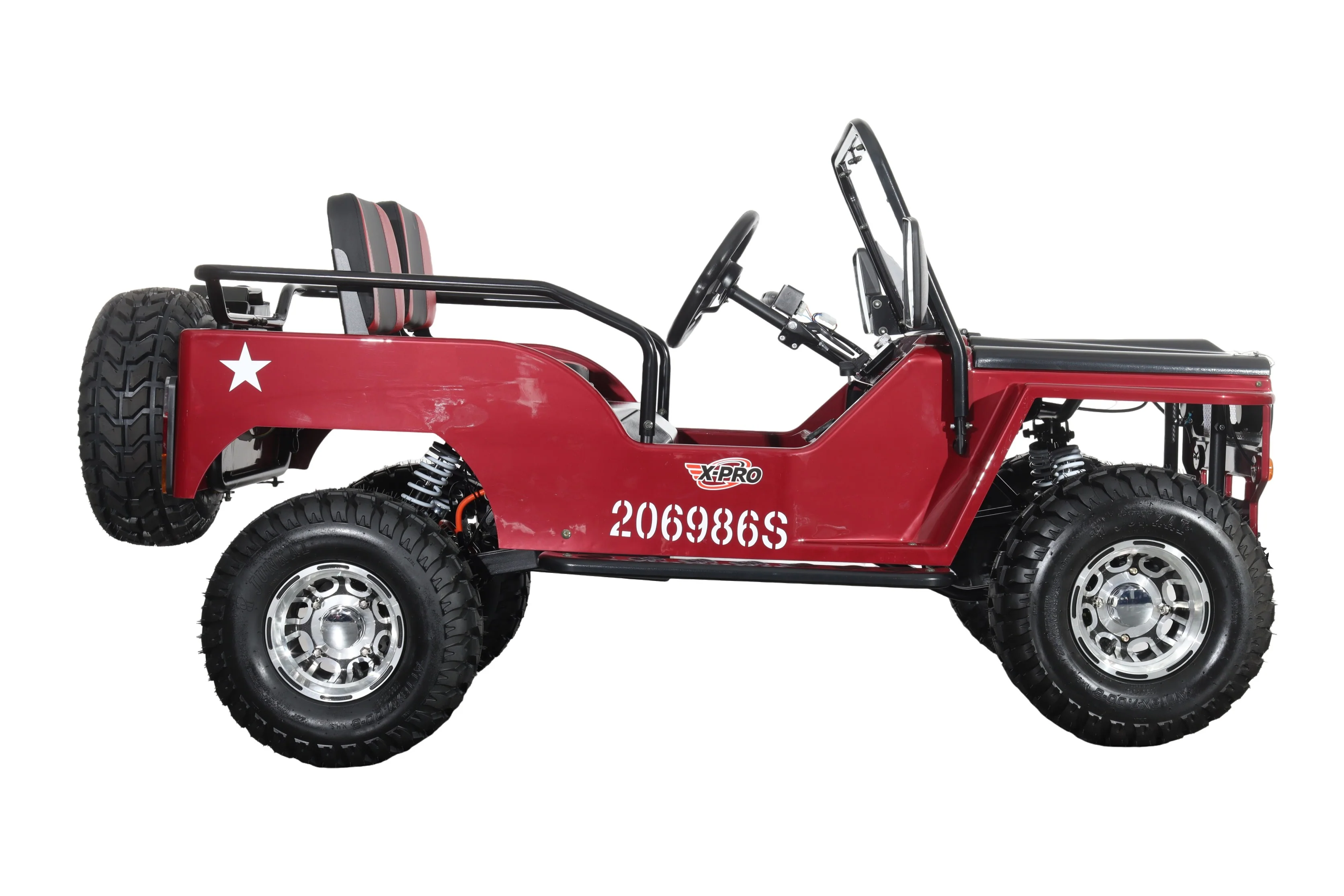 Free Shipping! X-PRO E-Ranger 3000W Peak Power 60V Electric Mini Jeep with Reverse and Disc Brake! LED Headlights, With Windshield and Spare Tire, Big 18" Aluminium Rim Wheels! - Image 19