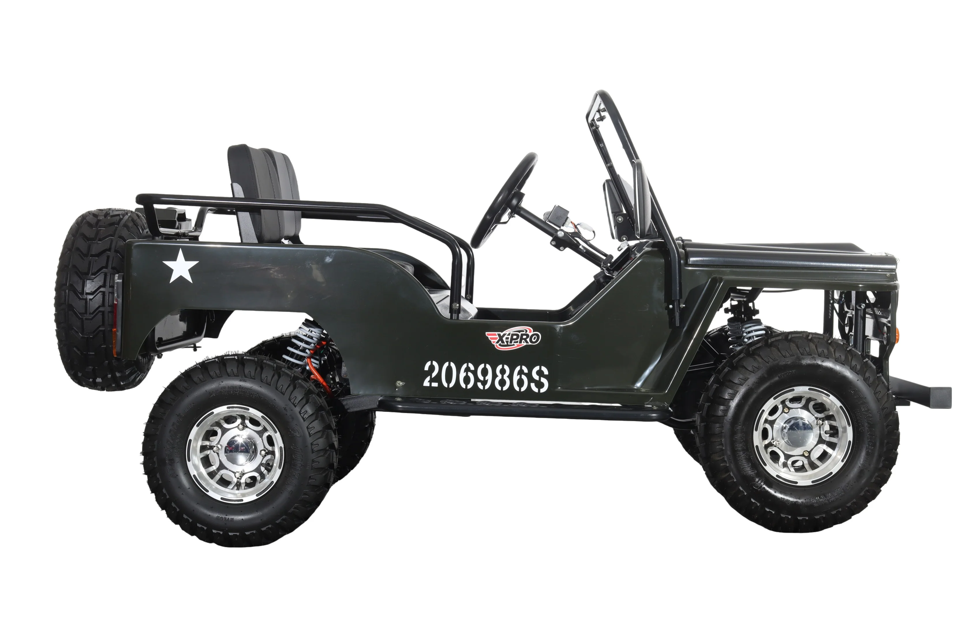 Free Shipping! X-PRO E-Ranger 3000W Peak Power 60V Electric Mini Jeep with Reverse and Disc Brake! LED Headlights, With Windshield and Spare Tire, Big 18" Aluminium Rim Wheels! - Image 24