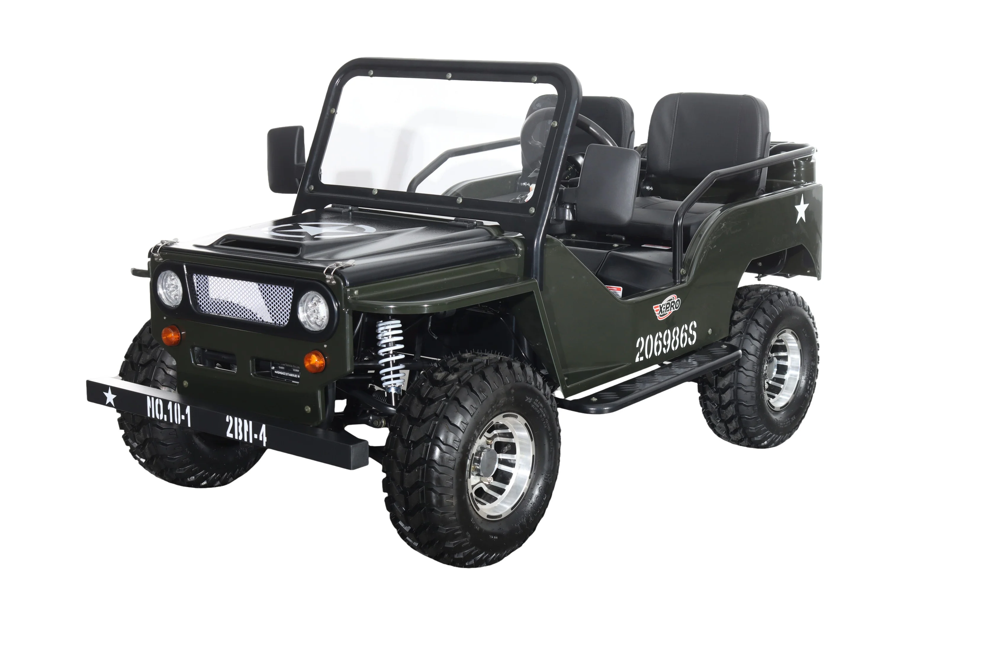 Free Shipping! X-PRO E-Ranger 3000W Peak Power 60V Electric Mini Jeep with Reverse and Disc Brake! LED Headlights, With Windshield and Spare Tire, Big 18" Aluminium Rim Wheels! - Image 4