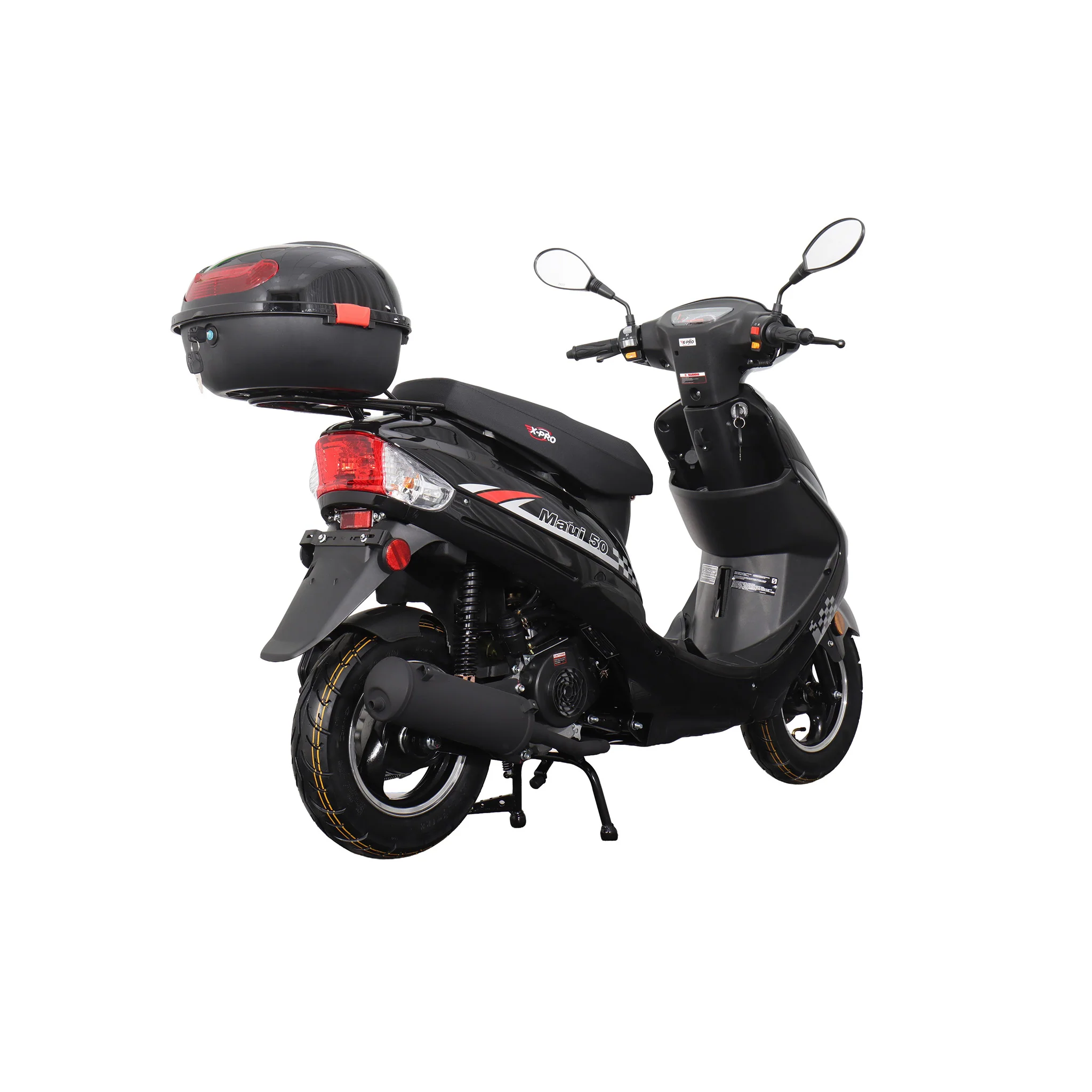 Free Shipping! X-PRO Maui 50cc Moped Scooter with 10" Aluminum Wheels, Rear Trunk, Electric/Kick Start! - Image 16