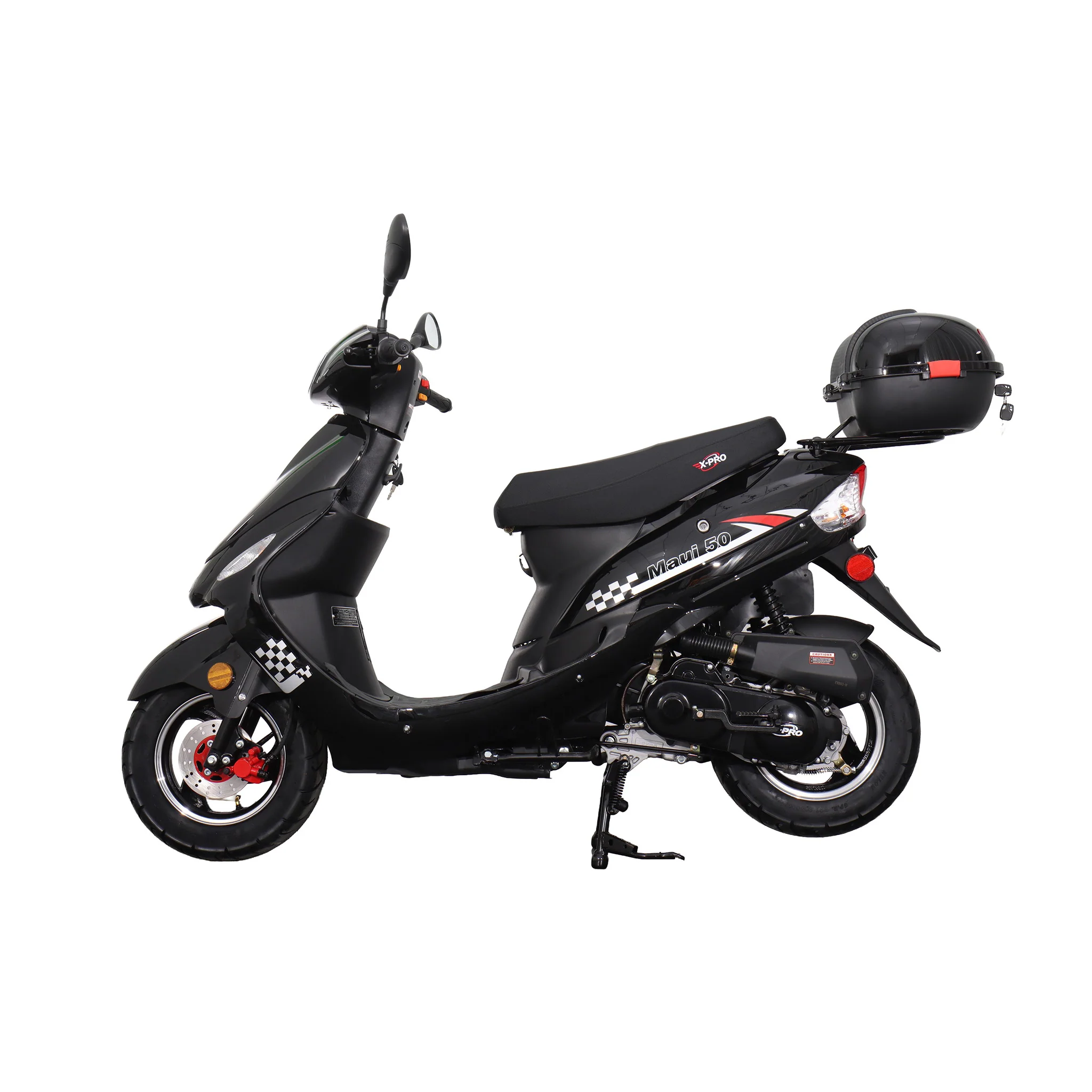 Free Shipping! X-PRO Maui 50cc Moped Scooter with 10" Aluminum Wheels, Rear Trunk, Electric/Kick Start! - Image 19