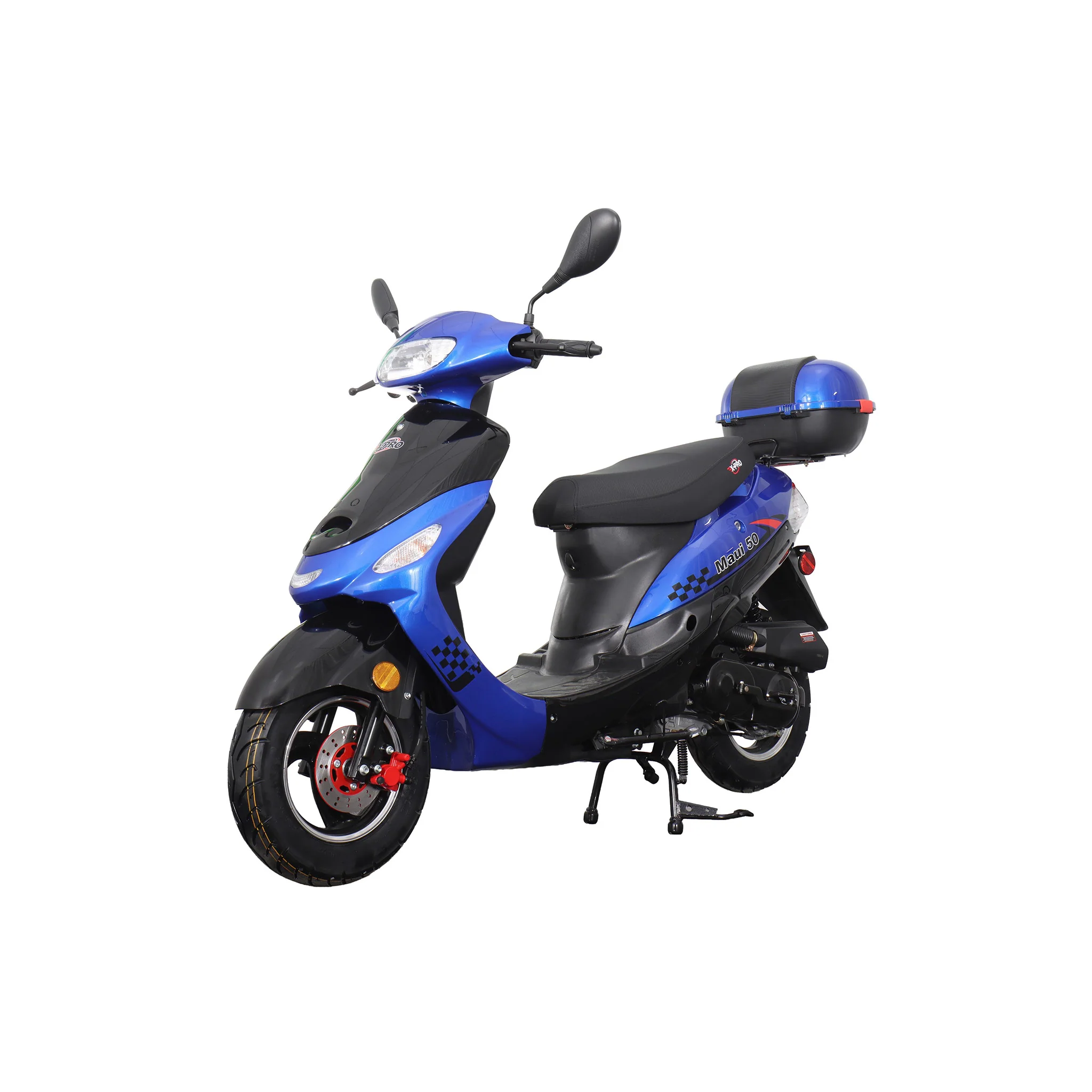 Free Shipping! X-PRO Maui 50cc Moped Scooter with 10" Aluminum Wheels, Rear Trunk, Electric/Kick Start! - Image 22
