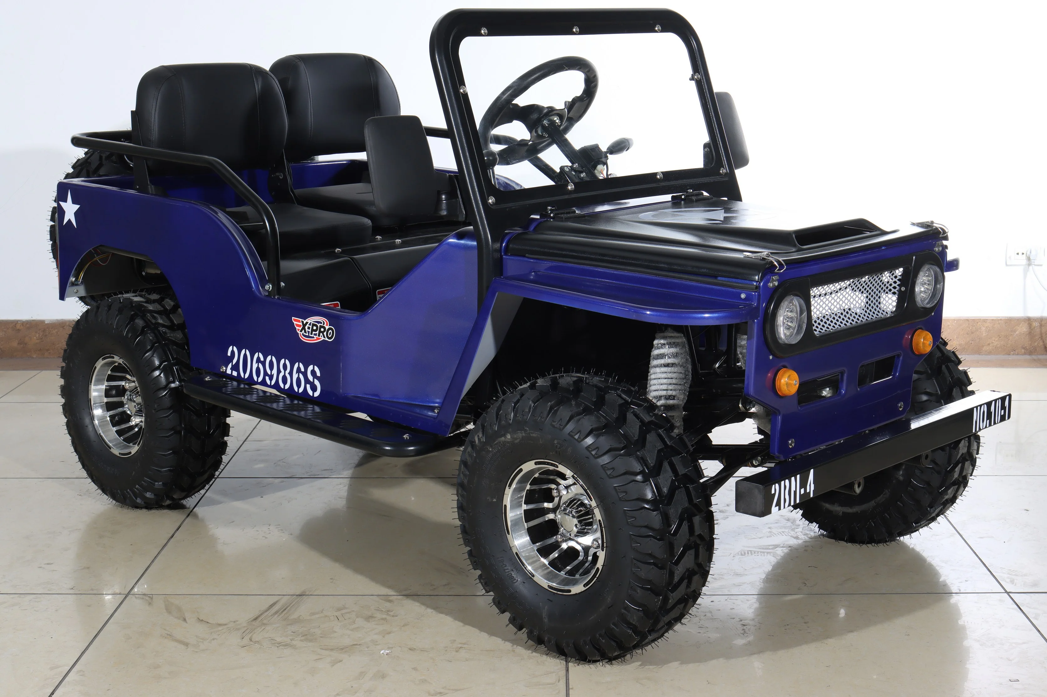Free Shipping! X-PRO Ranger 150 Jeep Go Kart with 3-Speed Semi-Automatic Transmission w/Reverse, LED Headlights, With Windshield and Spare Tire, Big 18in Aluminium Rim Wheels! - Image 18