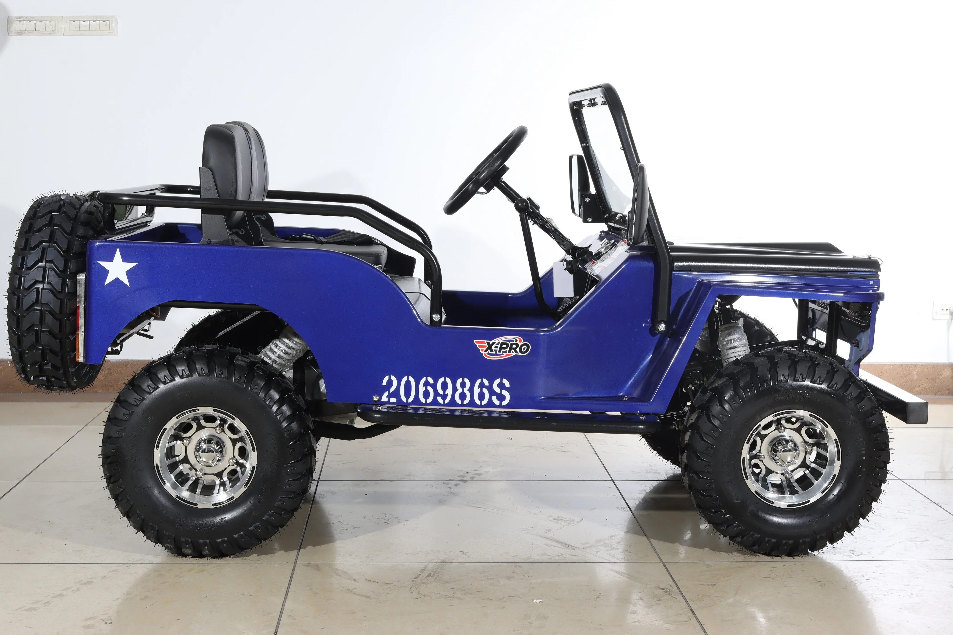 Free Shipping! X-PRO Ranger 150 Jeep Go Kart with 3-Speed Semi-Automatic Transmission w/Reverse, LED Headlights, With Windshield and Spare Tire, Big 18in Aluminium Rim Wheels! - Image 19