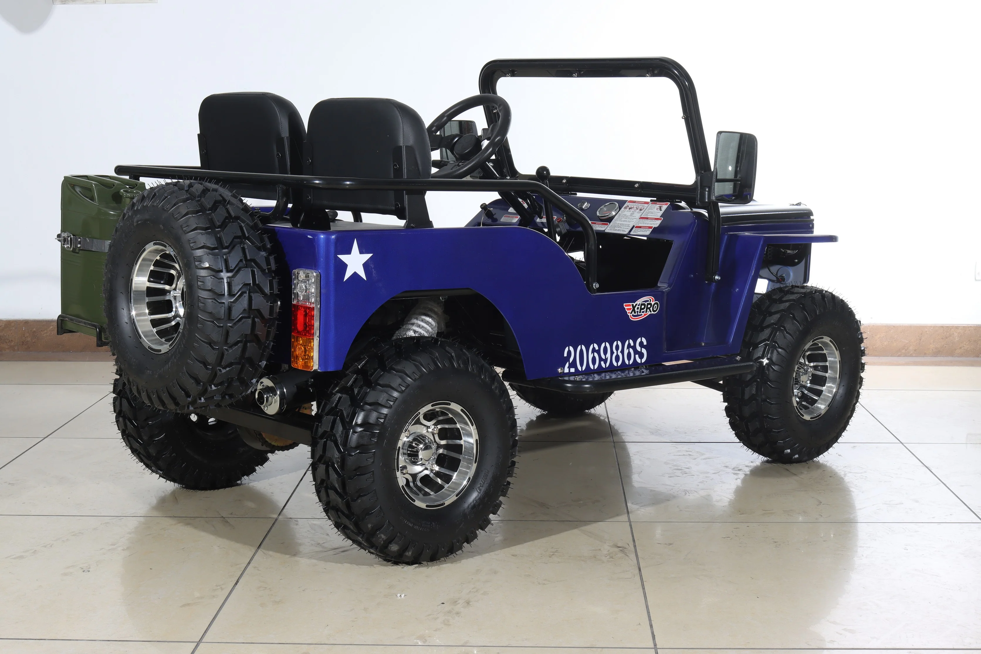 Free Shipping! X-PRO Ranger 150 Jeep Go Kart with 3-Speed Semi-Automatic Transmission w/Reverse, LED Headlights, With Windshield and Spare Tire, Big 18in Aluminium Rim Wheels! - Image 20