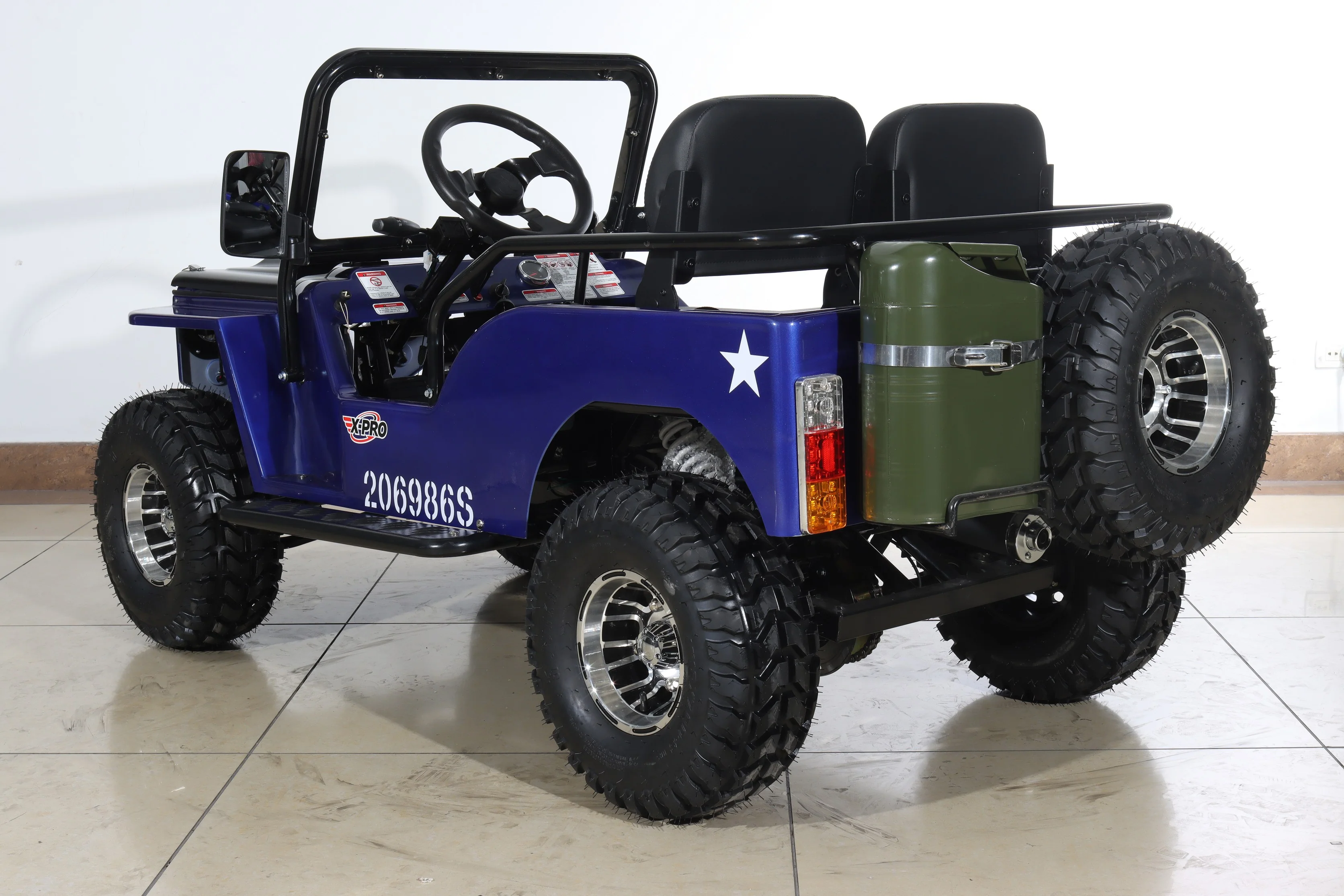 Free Shipping! X-PRO Ranger 150 Jeep Go Kart with 3-Speed Semi-Automatic Transmission w/Reverse, LED Headlights, With Windshield and Spare Tire, Big 18in Aluminium Rim Wheels! - Image 22