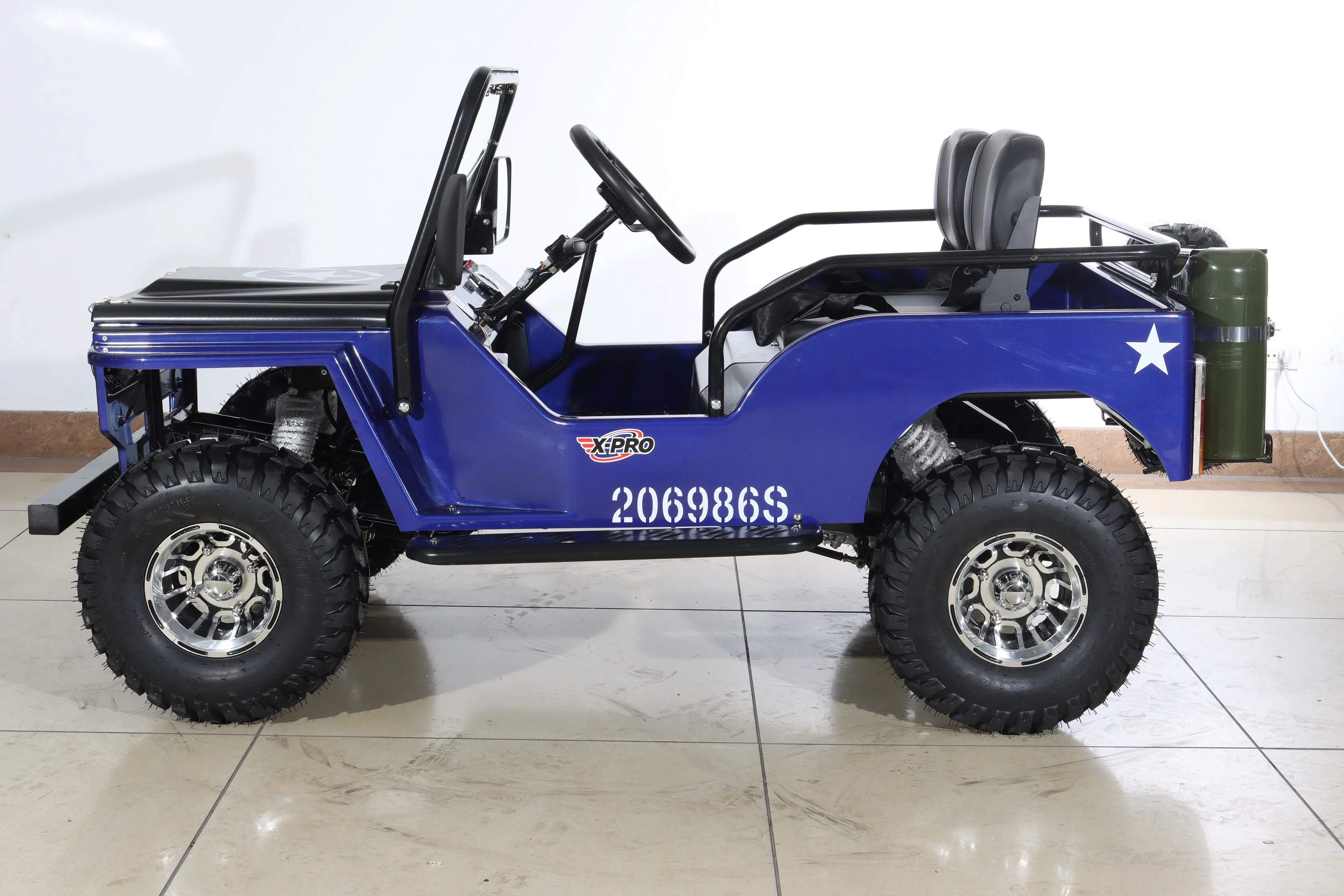 Free Shipping! X-PRO Ranger 150 Jeep Go Kart with 3-Speed Semi-Automatic Transmission w/Reverse, LED Headlights, With Windshield and Spare Tire, Big 18in Aluminium Rim Wheels! - Image 23