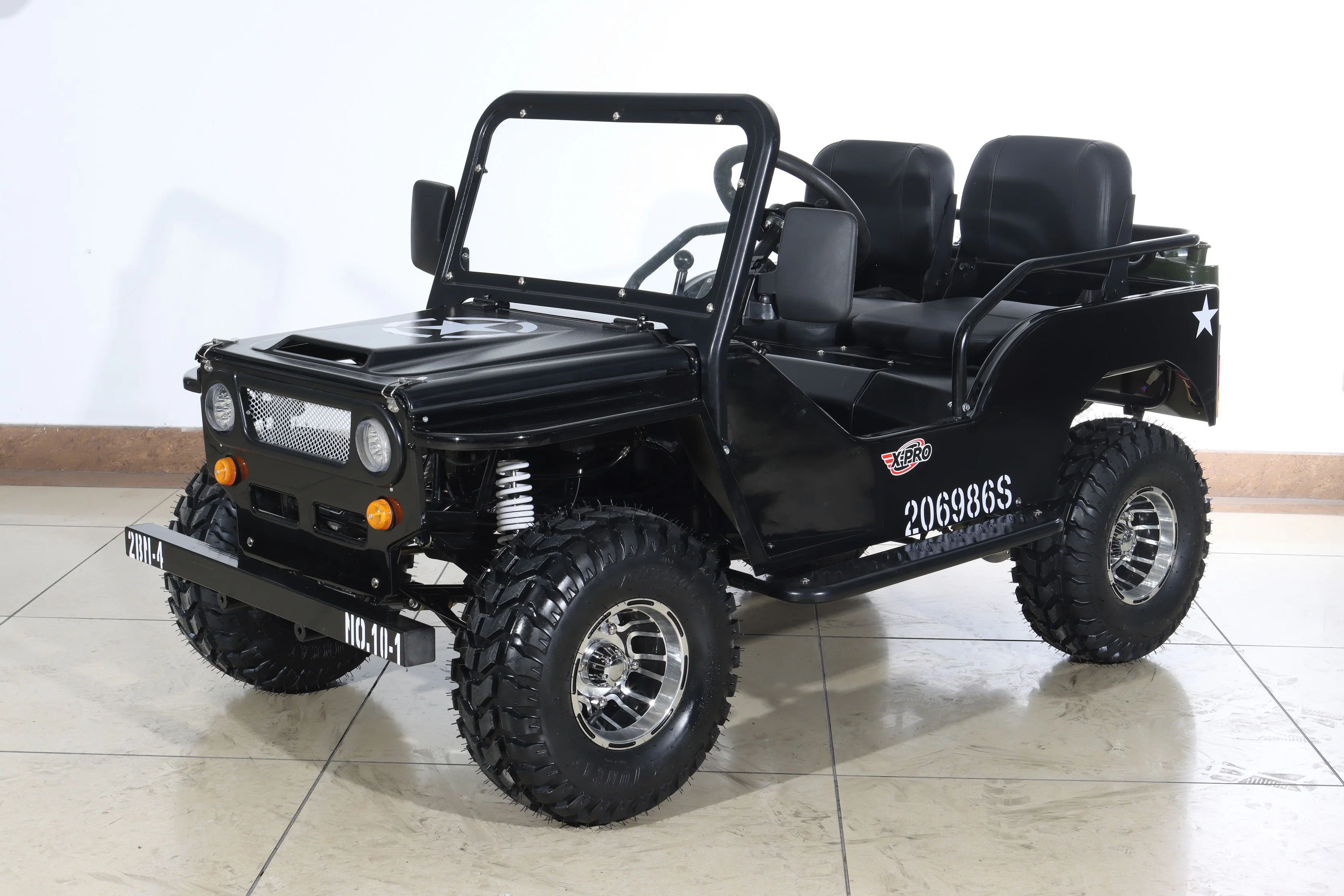 Free Shipping! X-PRO Ranger 150 Jeep Go Kart with 3-Speed Semi-Automatic Transmission w/Reverse, LED Headlights, With Windshield and Spare Tire, Big 18in Aluminium Rim Wheels! - Image 24