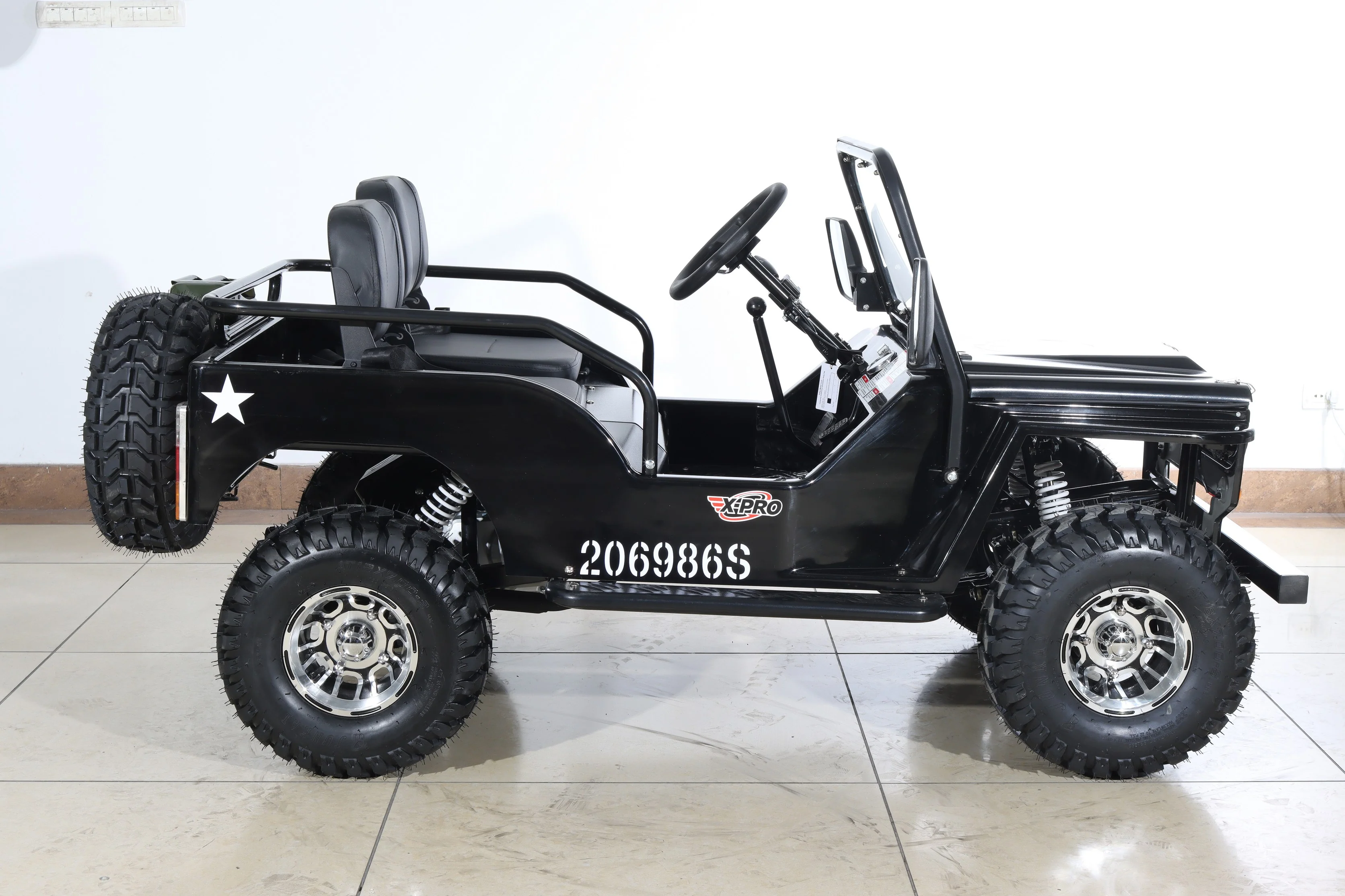 Free Shipping! X-PRO Ranger 150 Jeep Go Kart with 3-Speed Semi-Automatic Transmission w/Reverse, LED Headlights, With Windshield and Spare Tire, Big 18in Aluminium Rim Wheels! - Image 27