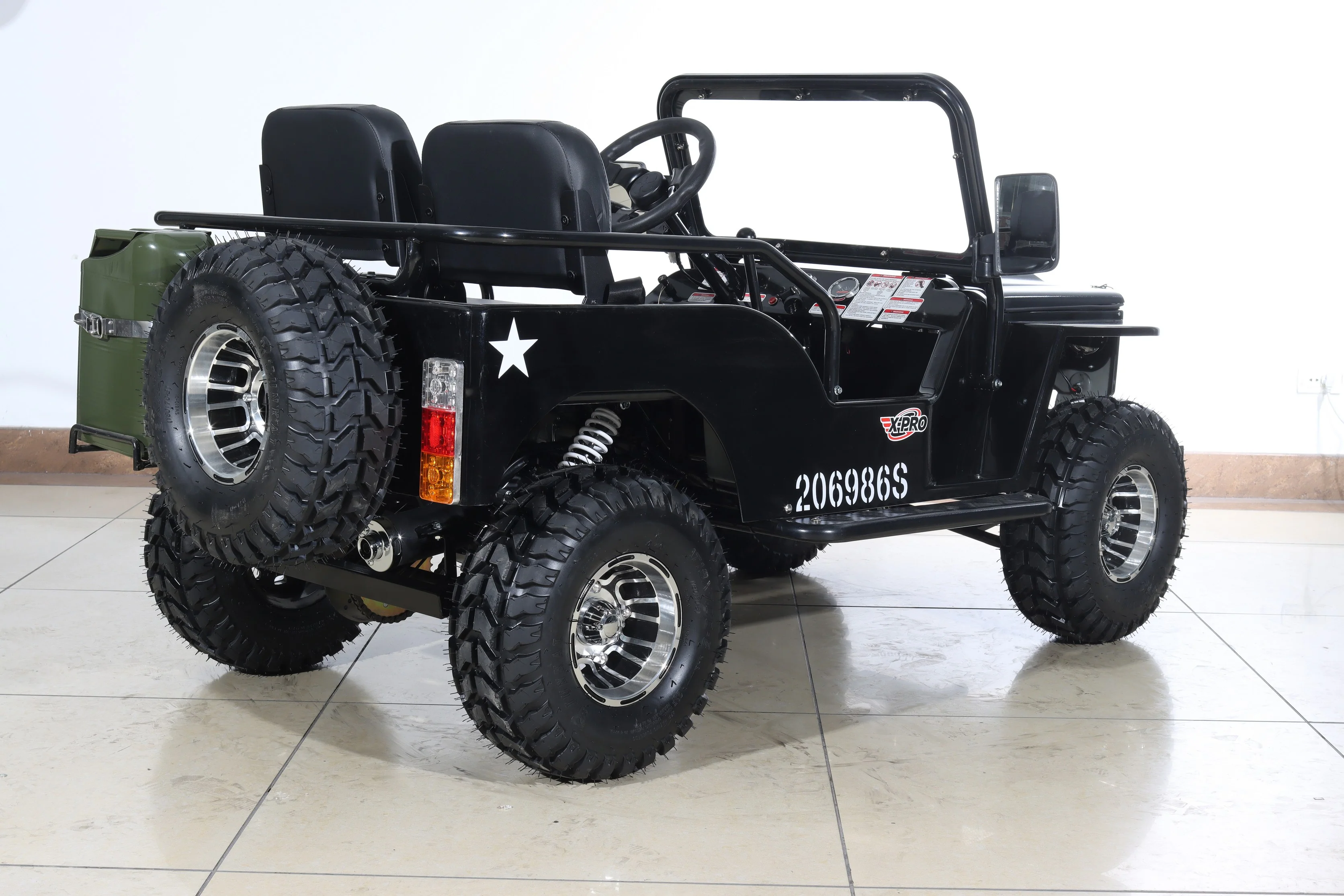 Free Shipping! X-PRO Ranger 150 Jeep Go Kart with 3-Speed Semi-Automatic Transmission w/Reverse, LED Headlights, With Windshield and Spare Tire, Big 18in Aluminium Rim Wheels! - Image 28