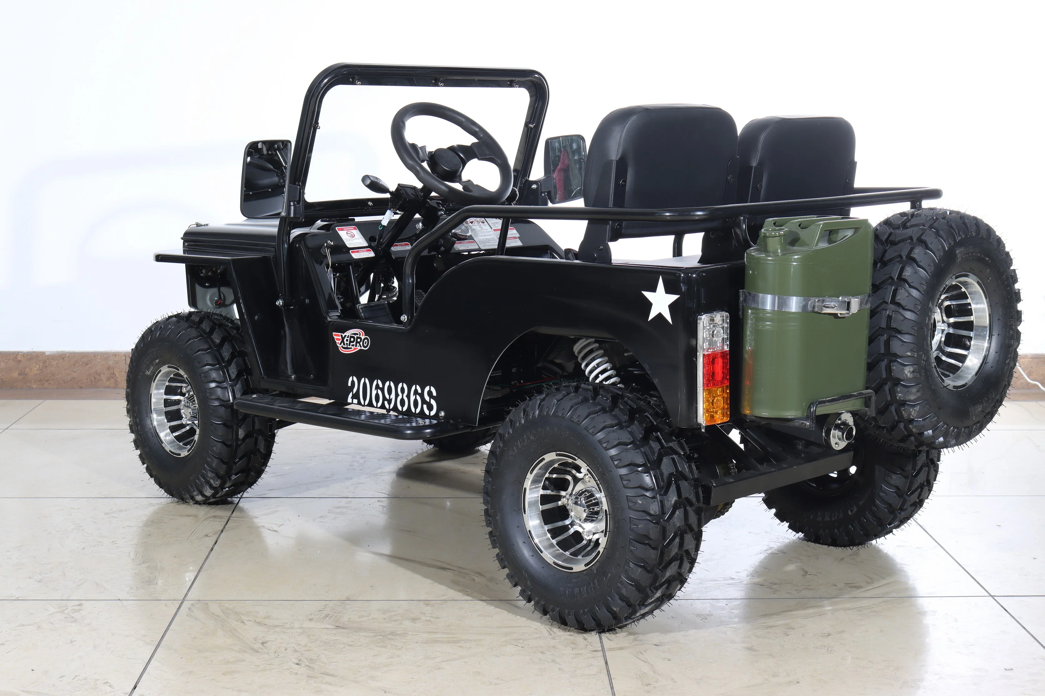 Free Shipping! X-PRO Ranger 150 Jeep Go Kart with 3-Speed Semi-Automatic Transmission w/Reverse, LED Headlights, With Windshield and Spare Tire, Big 18in Aluminium Rim Wheels! - Image 30
