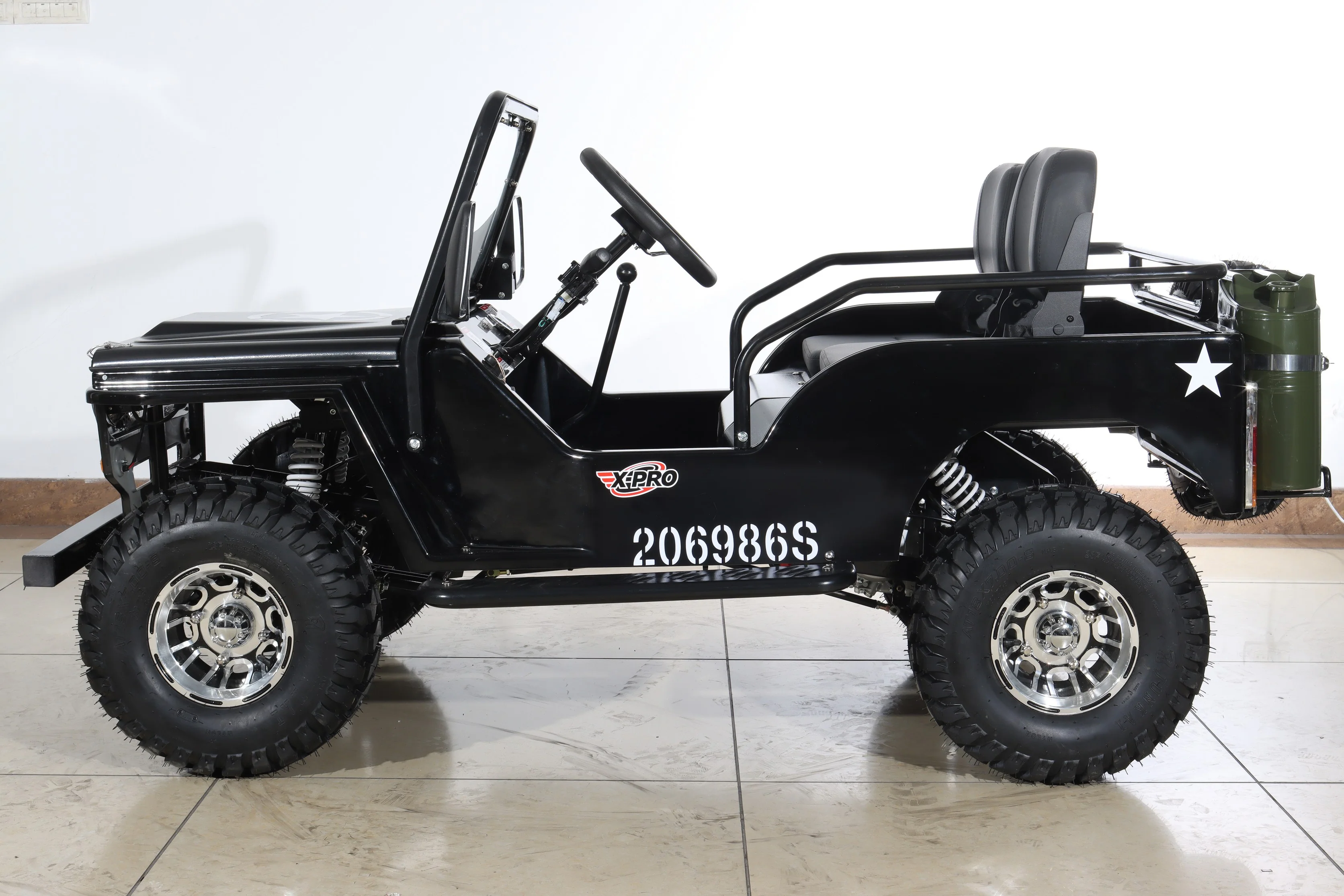 Free Shipping! X-PRO Ranger 150 Jeep Go Kart with 3-Speed Semi-Automatic Transmission w/Reverse, LED Headlights, With Windshield and Spare Tire, Big 18in Aluminium Rim Wheels! - Image 31